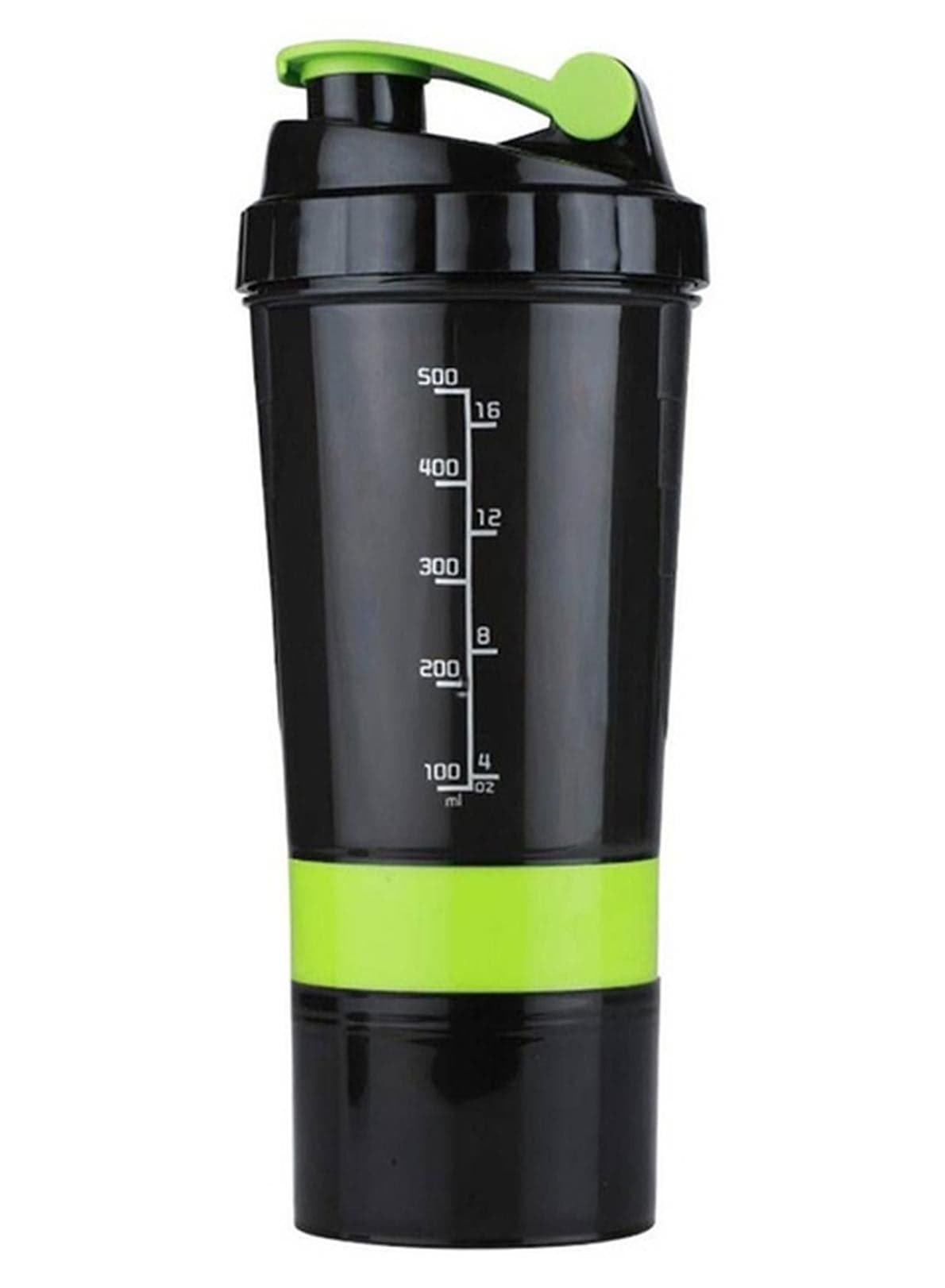Protein Shaker Bottle With 3-Layer Twist And Lock Storage