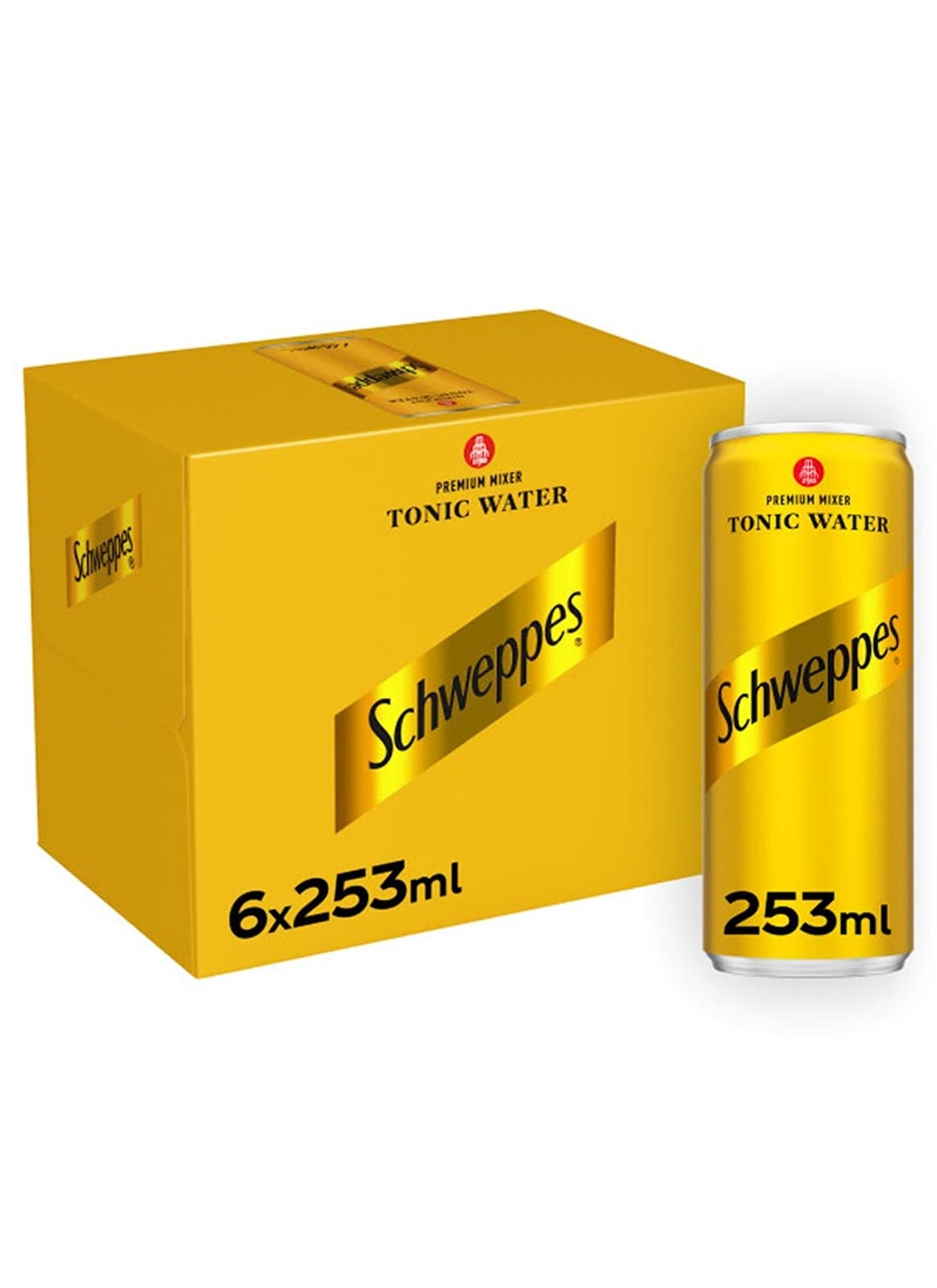 Tonic Water Carbonated Drink Can 253ml Pack of 6