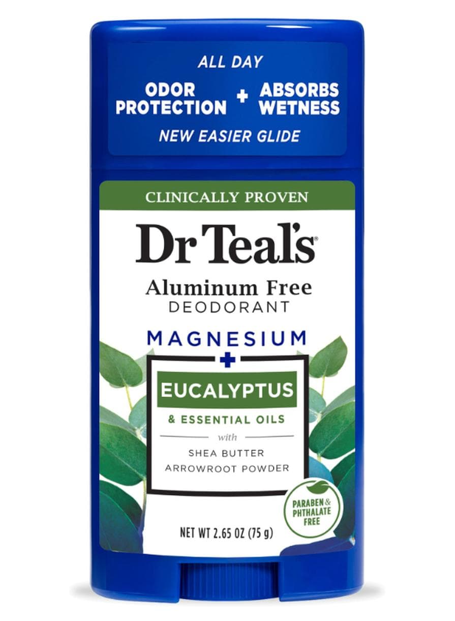 Aluminum-Free Eucalyptus Deodorant for All-Day Odor Protection - Naturally Absorbs Wetness with Magnesium & Spearmint 75grams