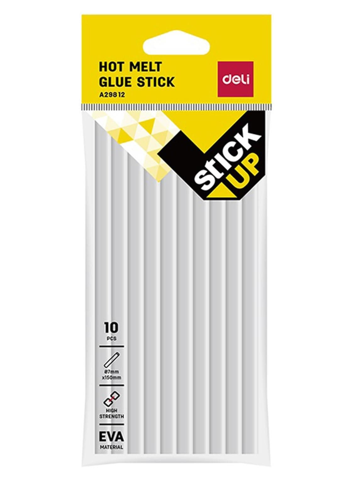 10-Piece Hot Melt Thin Glue Stick, 7mm Clear