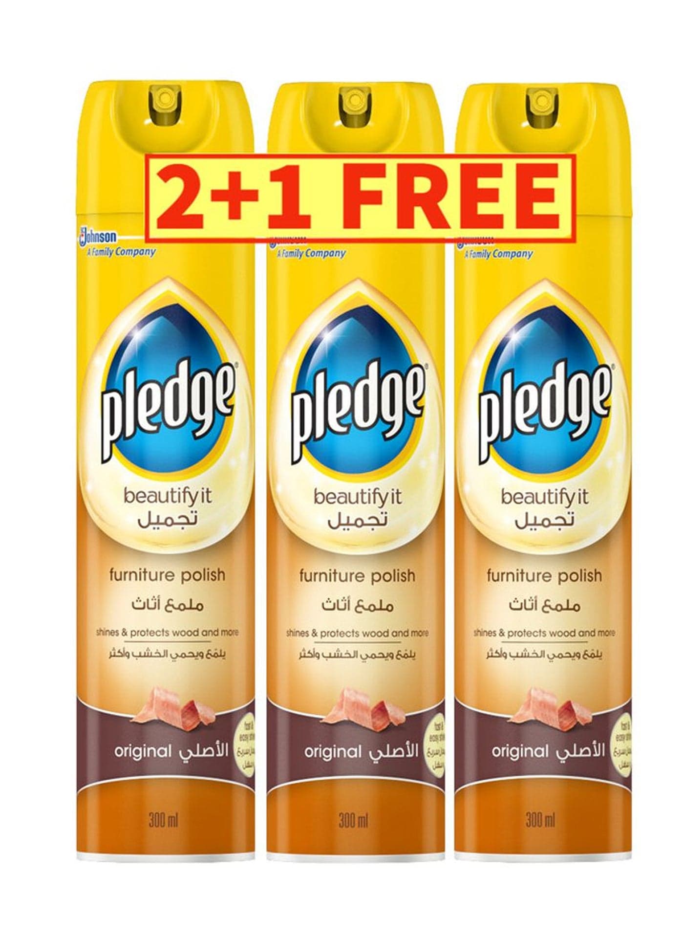 Original Furniture Polish, 300ml × 2+1