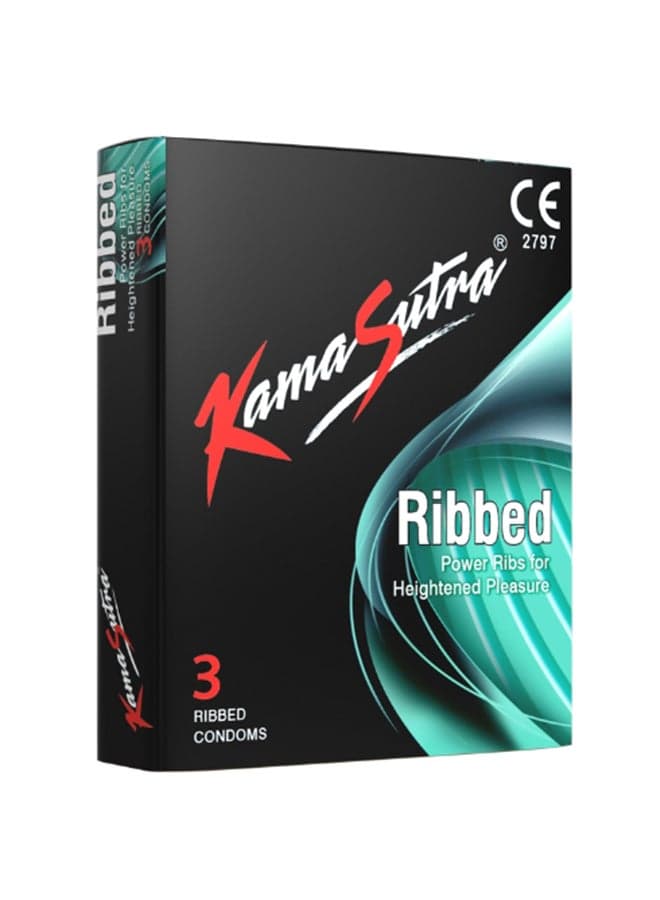 3-Piece Ribbed Condoms