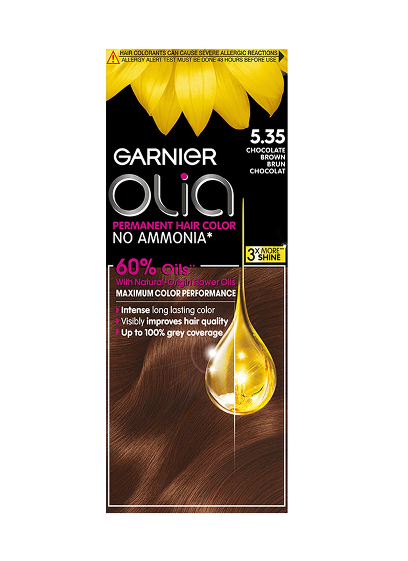 Olia Permanent Hair Color No Ammonia 5.35 Chocolate Brown