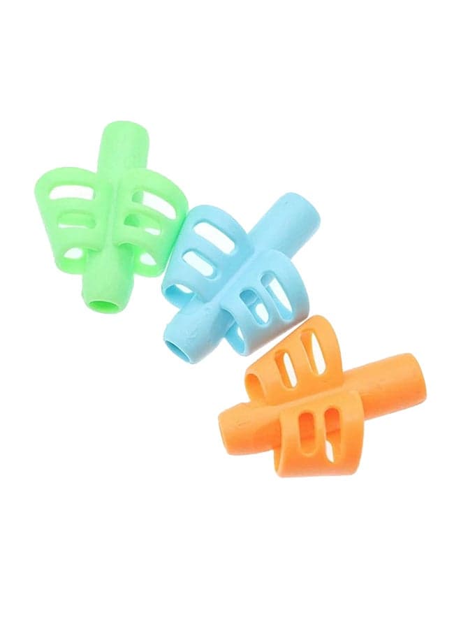 3-Piece Adorable Silicone Ring Pencil Grips Set Multicolour