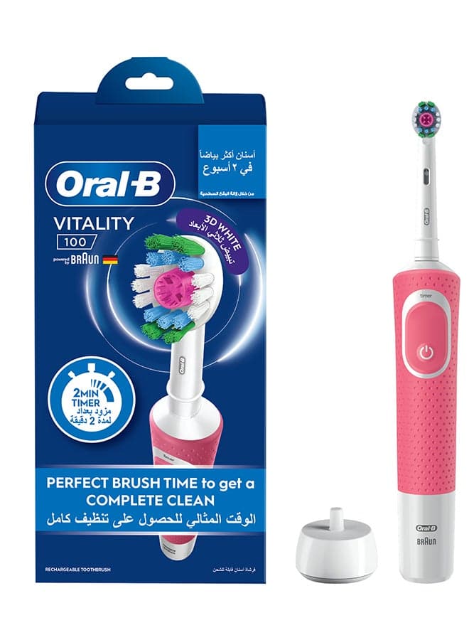 Vitality 100 3D White Rechargeable Electric Toothbrush, 1 Count Black 46mm
