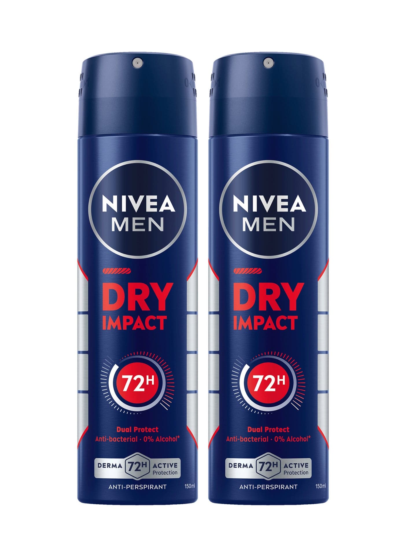 Men Dry Impact Antiperspirant Deodorant Spray Pack of 2 multicolour 150ml