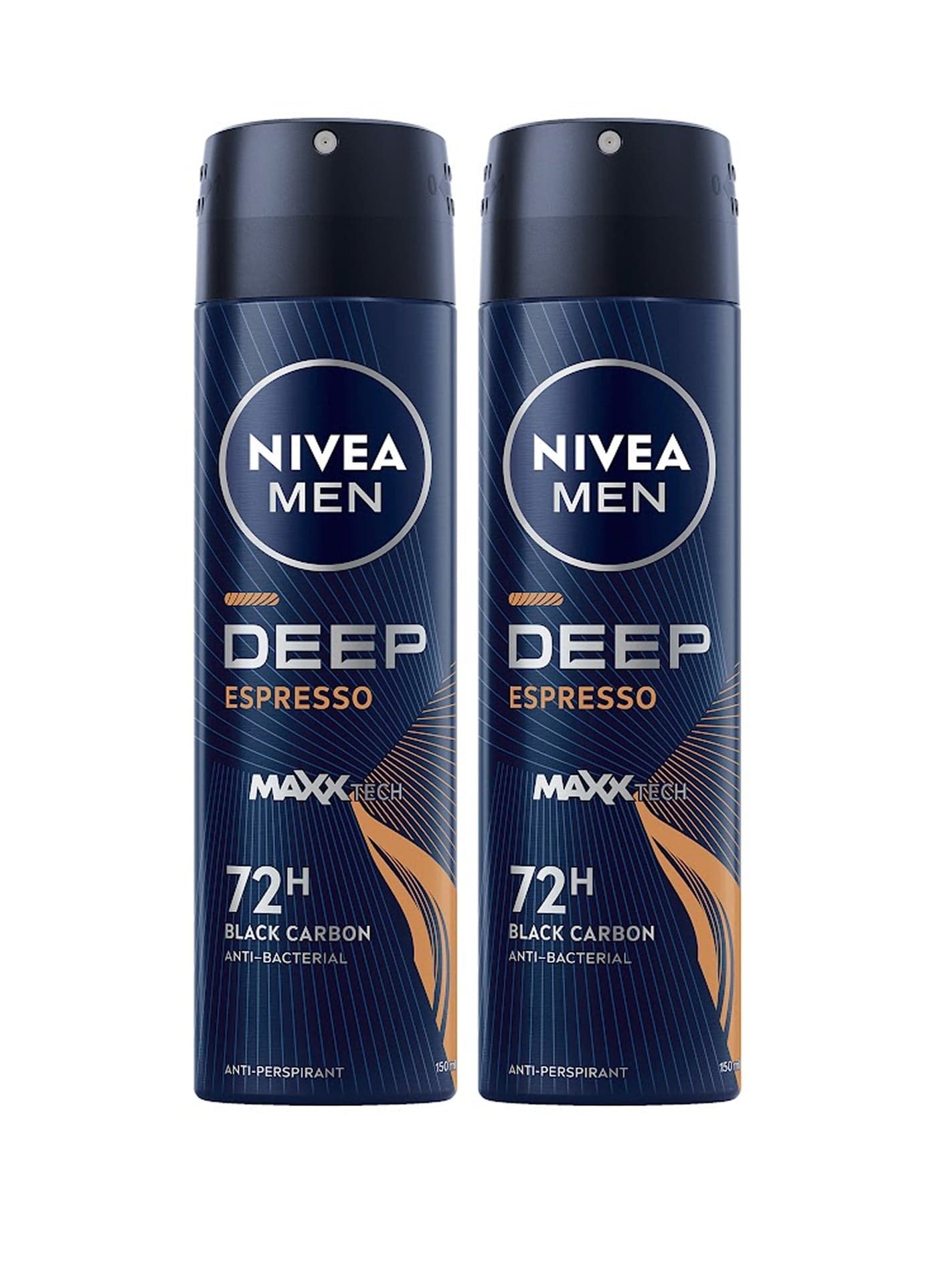 Deep Espresso Black Carbon Antiperspirant Spray Pack Of 2 150ml