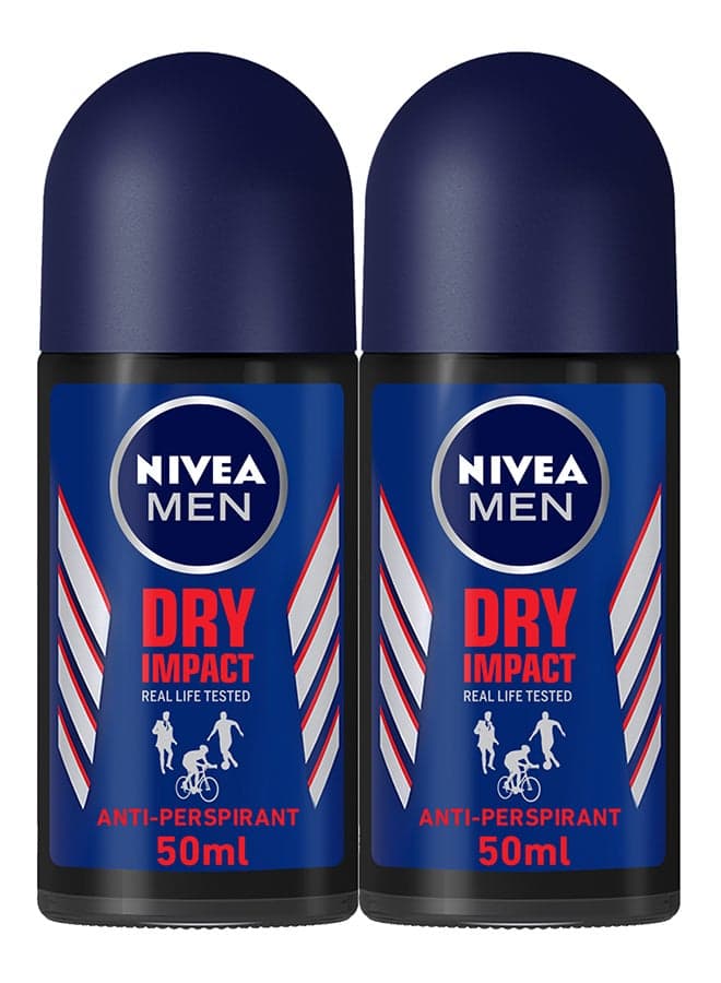Pack Of 2 Dry Impact Antiperspirant Roll On multicolour 50ml