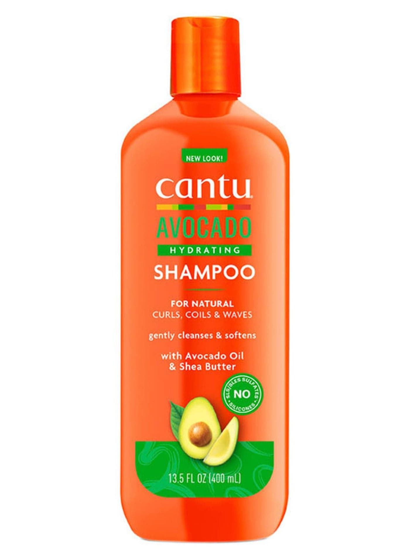 Cantu Avocado Hydrating Shampoo 400 ml - Avocado Oil & Shea Butter Formula Reduces Breakage & Minimizes Frizz, Gentle on Coily, Curly & Natural Hair 400ml