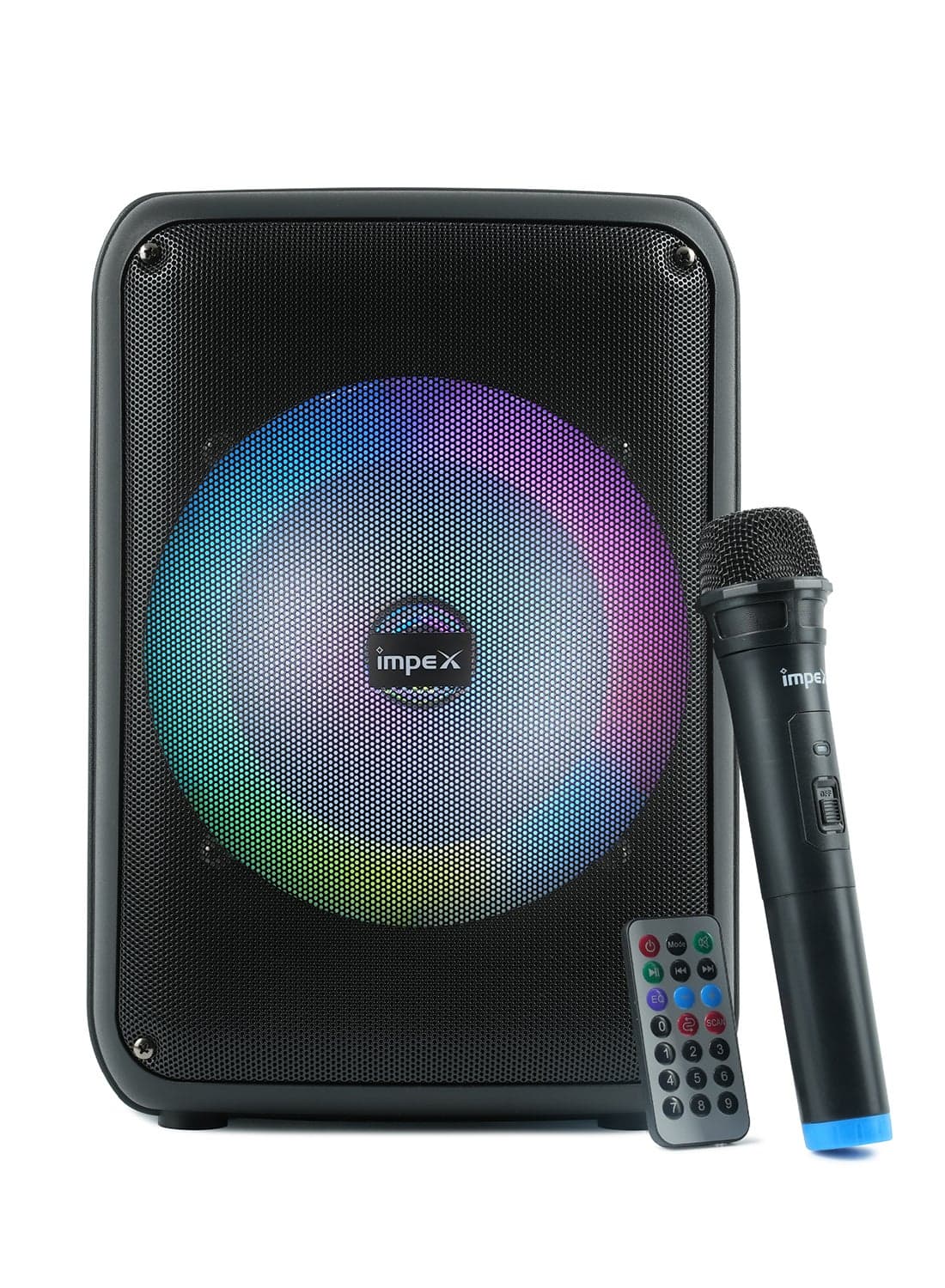 8 Inch Portable Trolley Bluetooth Speaker - 800W PMPO, BT/FM/USB/TF/AUX, TWS Function, Wireless Mic, LED Display & Light, Inbuilt 1800mAh Rechargeable Battery With Type-C Charging Black