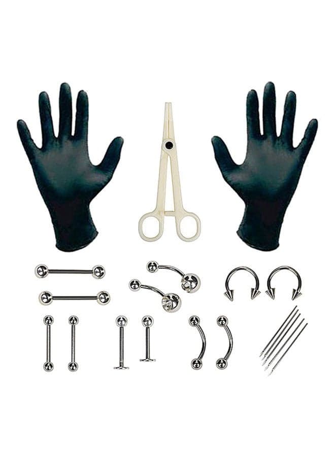 20-Piece Body Piercing Jewelry Kit