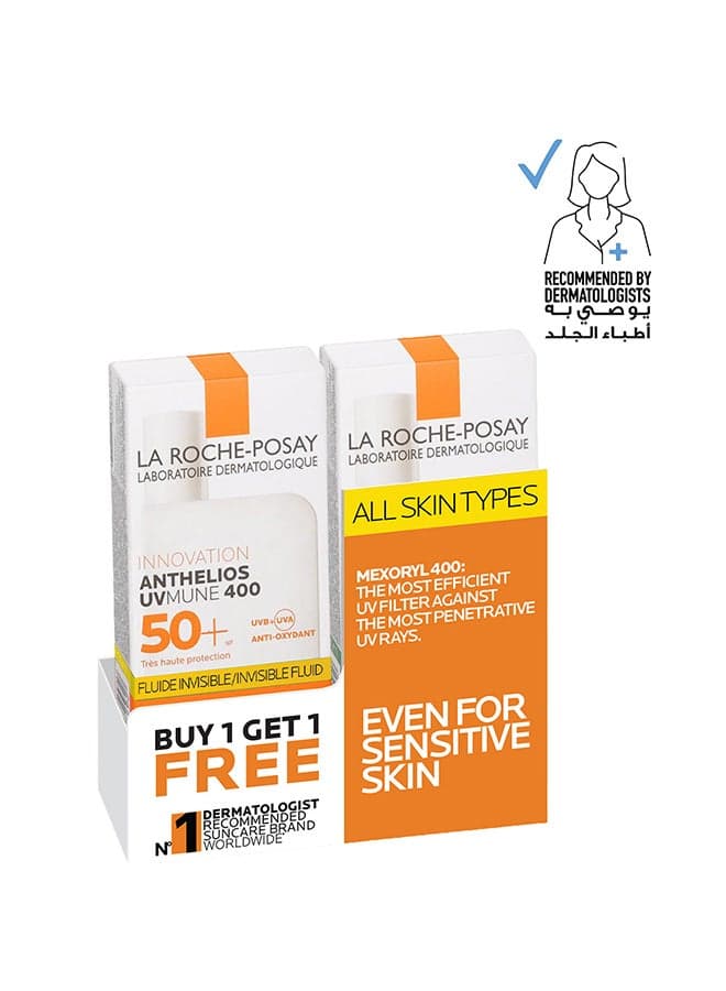 La Roche-Posay Anthelios Facial Sunscreen Invisible Fluid Duo SPF50 1+1 PROMO PACK 100ml