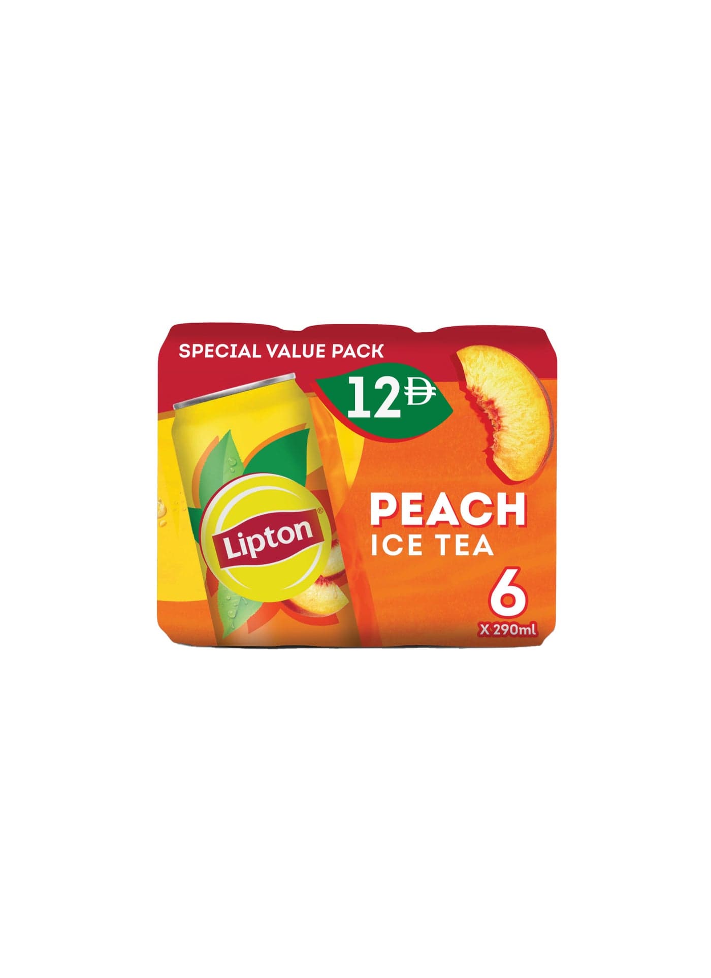 Lipton Ice Tea Peach Can Multipack Peach 290ml Pack of 6