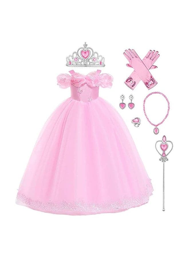 Off Shoulder Long Princess Costume for Girl With Accessories 140cm