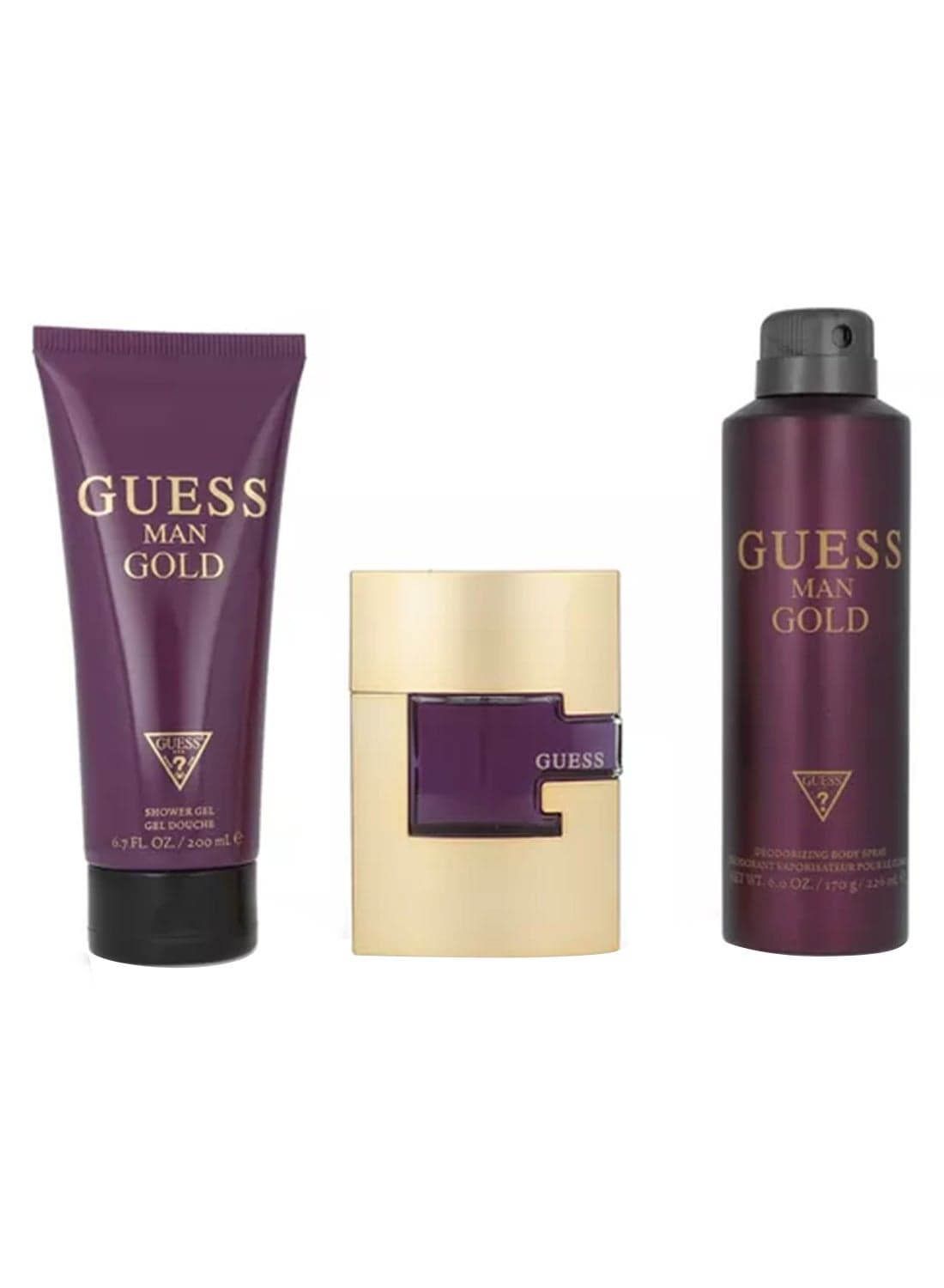 Gold Gift Set EDT 75 ml, Shower Gel 200 ml, Body Spray 226ml