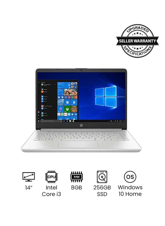 (Upgraded Version) 14-dq2038ms Laptop With 14-Inch HD Display, Core i3-1115G4 Processor/8GB RAM/256GB SSD/Intel UHD Graphics/Windows 10 Home/International Version English Silver