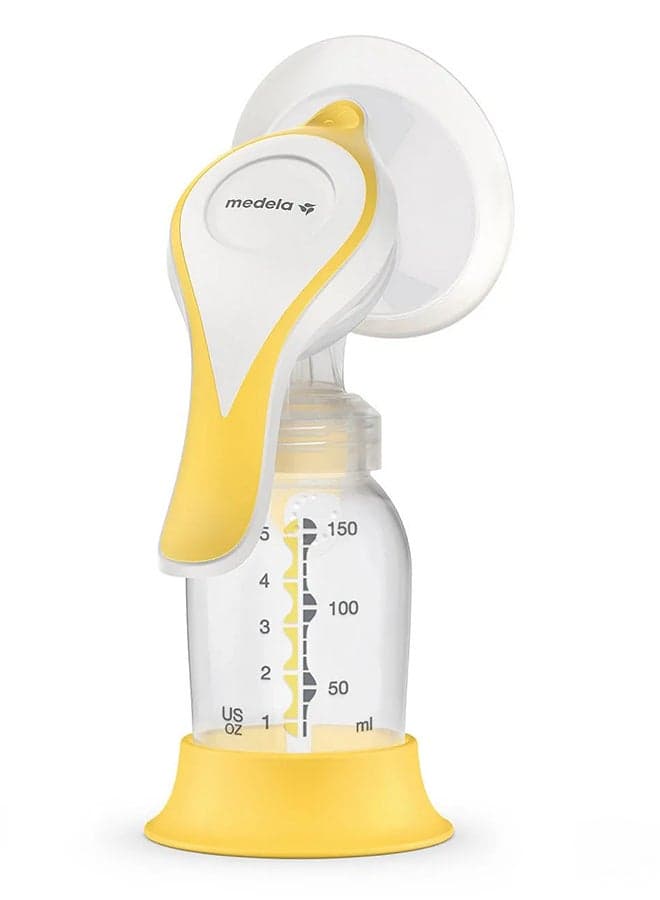 Harmony Manual Breast Pump, 150ml , Compact Swiss Design with PersonaFit Flex Shields and Medela's 2-Phase Expression Technology
