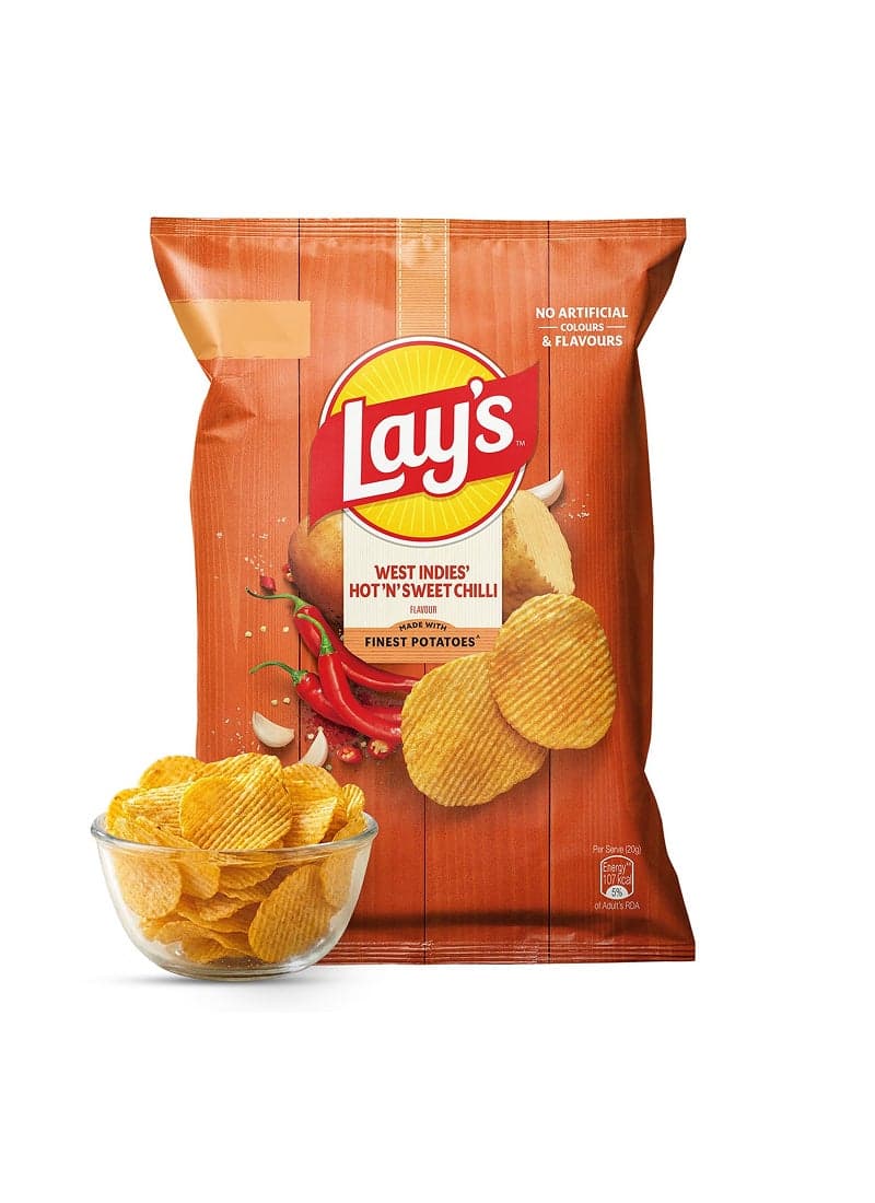 West Indies Hot And Sweet Chilli Chips Indian Import 52.9grams