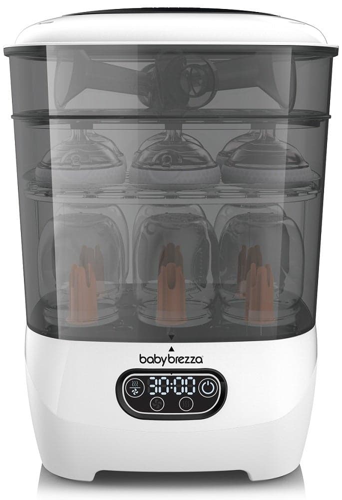 Baby Brezza Bottle Sterilizer and Dryer Advanced – Electric Steam Sterilization Machine Universal Sterilizing for All Bottles: Plastic + Glass Pacifiers Breast Pump Parts - HEPA Filtration-White