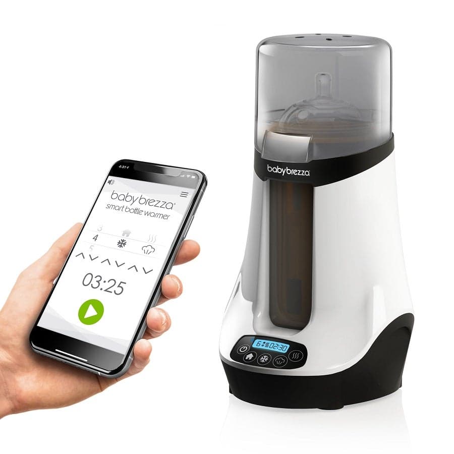 Baby Brezza Smart Baby Bottle Warmer, Breastmilk Warmer + Defroster - Only Brand with Different Temperatures for Breastmilk + Formula - Universal Fit for All Bottles + Milk Bags - Bluetooth Control