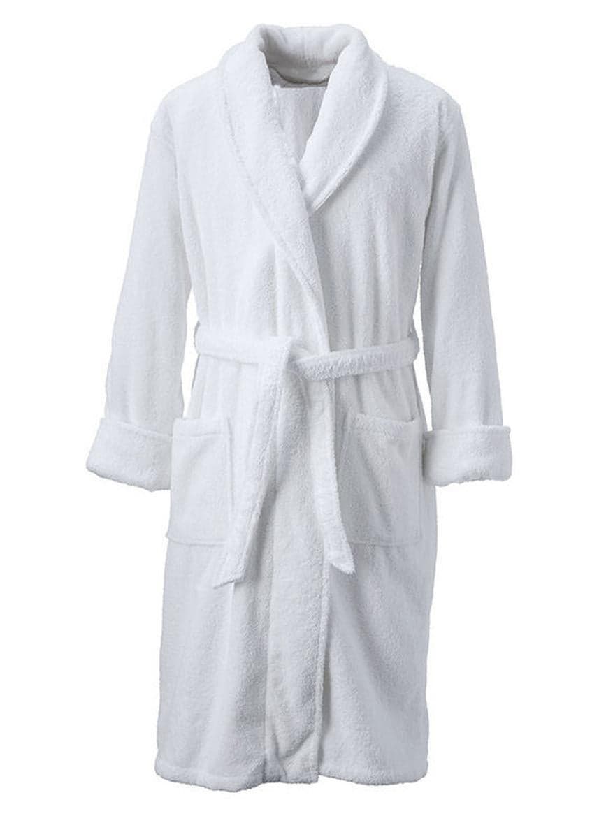 Super Soft Turkish Terry Cotton Bathrobe White Free Size none