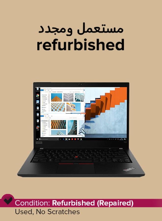 Refurbished - Thinkpad T490 Laptop With 14-Inch Display,Intel Core i7 Processor/8th Gen/8GB RAM/256GB SSD/Intel UHD Graphics 620 English Black