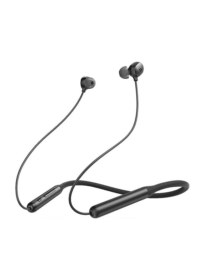 Life U2i Bluetooth Neckband Headphones with 24 H Playtime, 10 mm Drivers, Crystal-Clear Calls with CVC 8.0, USB-C Fast Charging, Foldable & Lightweight Build, IPX5 Waterproof Black