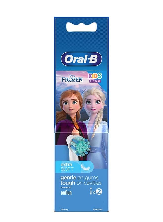 Kids Frozen Electric Toothbrush Replacement Heads 2 Pieces White