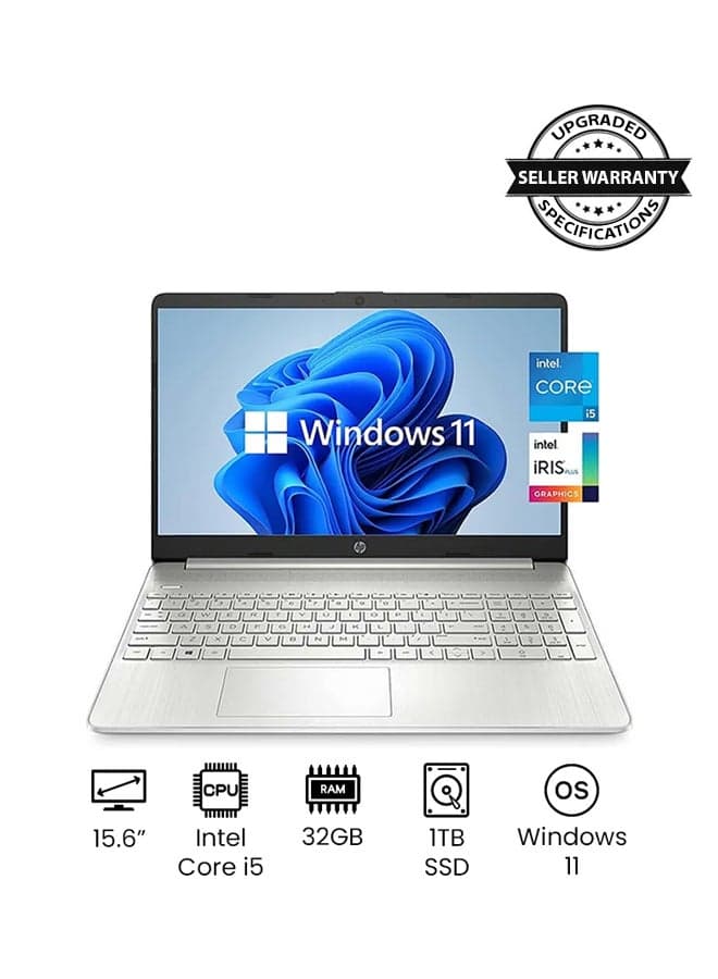 (Upgraded Version) Newest Slim 15-DY2093WM Professional & Business Laptop With 15.6-Inch FHD Display, Core i5-1135G7 Processor/32GB DDR4 RAM/1TB SSD/Intel Iris Plus Graphics/Windows 11 English Silver