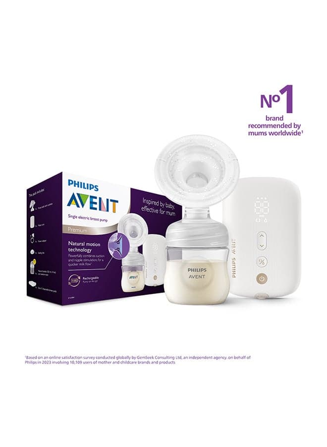 Single Electric Breast Pump Rechargeable| 3 Pin  | No.1 Brand Recommended By Moms Worldwide | Natural Motion Technology For Quicker Milk Flow