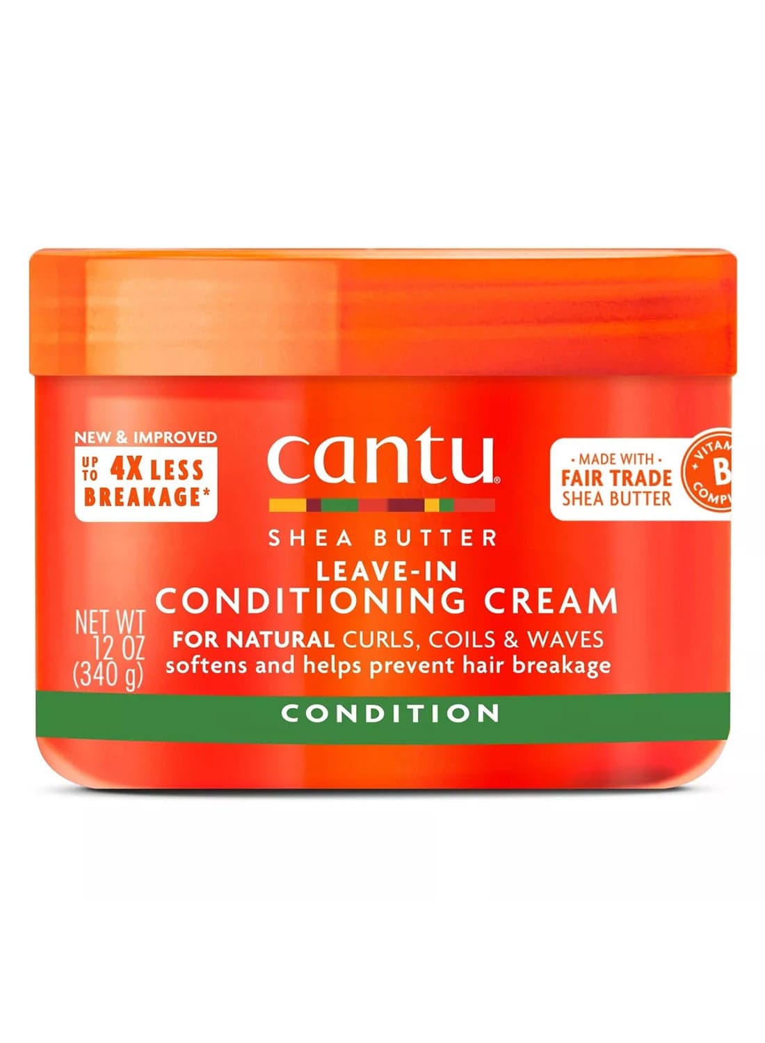 Cantu Leave-In Conditioning Repair Cream 340 g - Shea Butter Formula Mends Breakage & Repairs Split Ends, Gentle on Coily, Curly & Natural Hair 340grams
