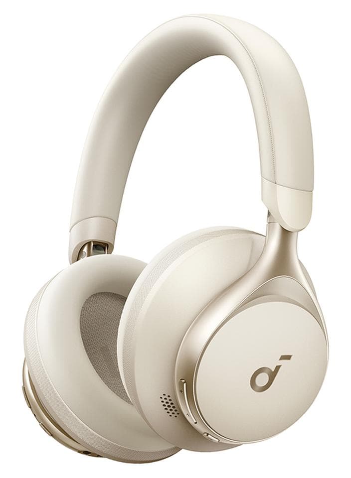 By Anker, Space One - Adaptive Active Noise Cancelling Headphones, Enhanced Human Voice Reduction, 40H ANC Playtime, LDAC Hi-Res Wireless Audio, Comfortable Fit, Bluetooth 5.3, App Control White