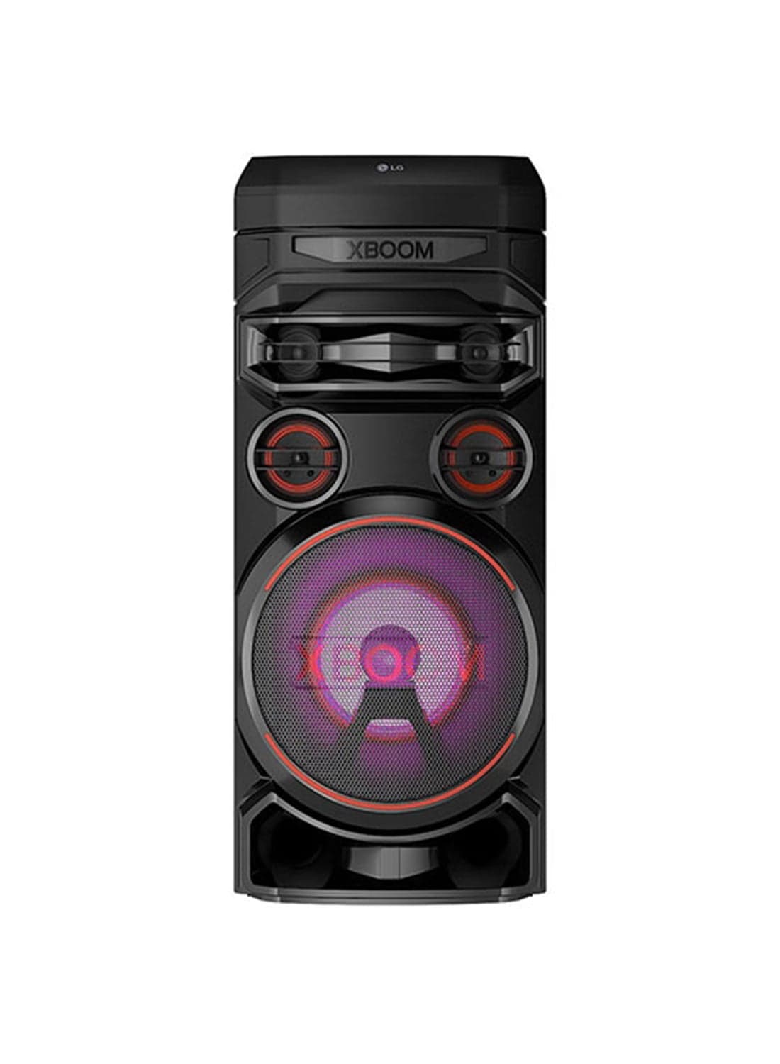 XBOOM Party Speaker, Multi Color Lighting, Karaoke Feature, 1 Mic + 1 Guitar Input, Wireless Party Link, USB, Bluetooth Connection, XBOOM App - RNC7 Black