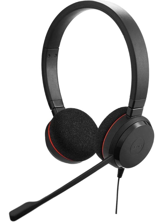 Evolve 20 MS Stereo Wired USB Headset with Noise-Cancelling Microphone, Inline Call Controls, Plug-and-Play On-Ear Office Headphones for PC & Laptop, Microsoft Teams Certified, Black | 4999-823-169 Black