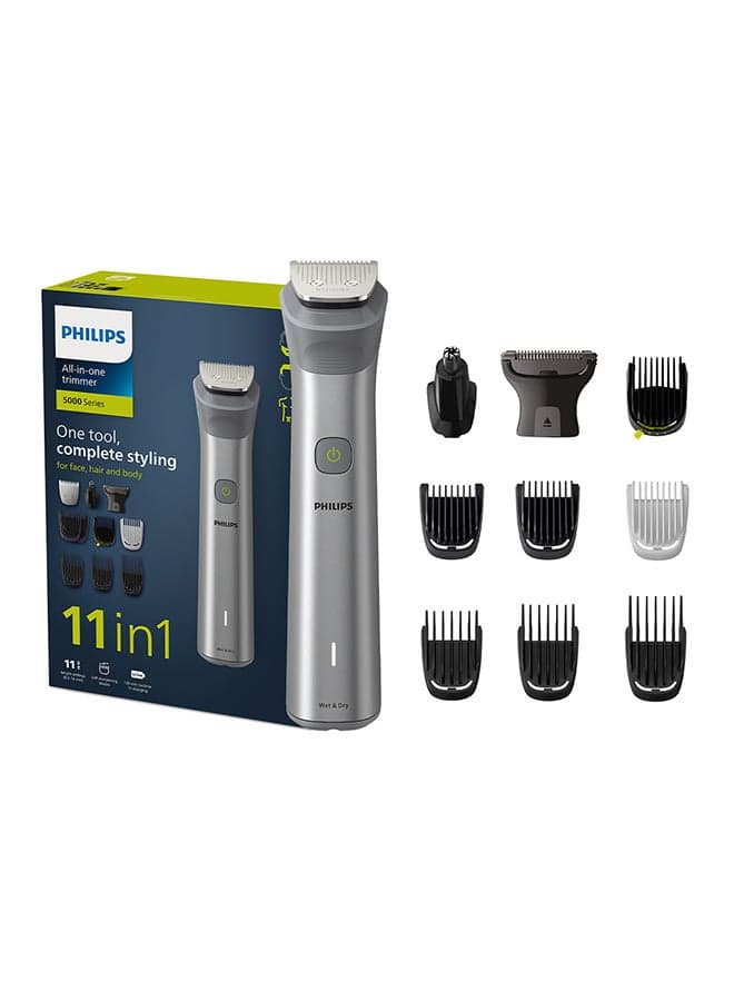 All-in-One Trimmer MG5930/15,11-in-1 Face, Hair & Body Grooming,Nose & Ear| 120min Cordless, Showerproof Grey