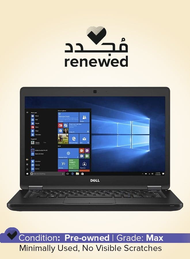 Renewed - Latitude 5480 Laptop With 14-Inch Display,Intel i5-6300U/6th Gen/8GB RAM/Dual Core/DDR4/256GB SSD/Windows 10 Pro English Black
