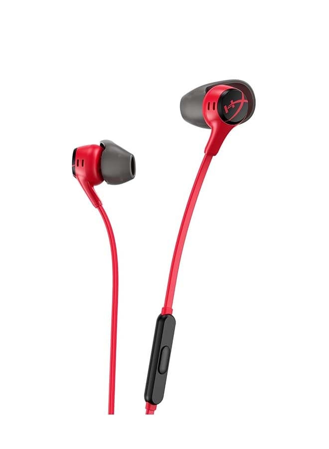 Cloud Gaming Earbuds II, In-Ear Gaming Headphones, Noise-Isolating Design, High-Quality Sound, built-in Mic, Comfort Fit, Compatible with PC, Console & Mobile, Red | 705L8AA
