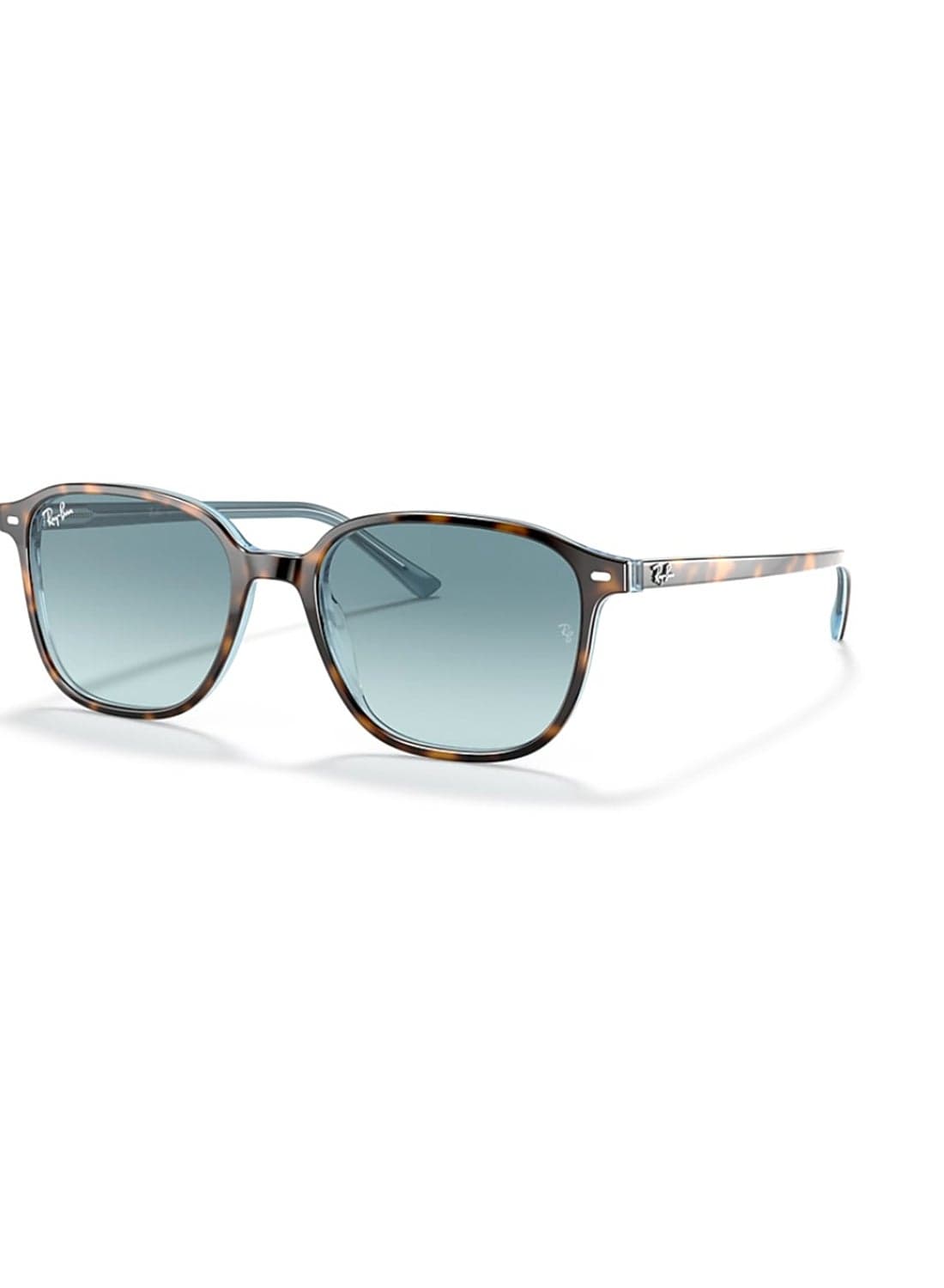 Unisex Square Shape Acetate Sunglasses RB2193 13163M 53 - Lens Size: 53 Mm - Polished Havana On Light Blue