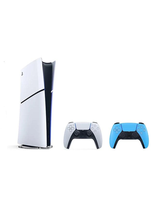 Sony PlayStation 5 Slim Console Digital Edition With Extra Blue Controller