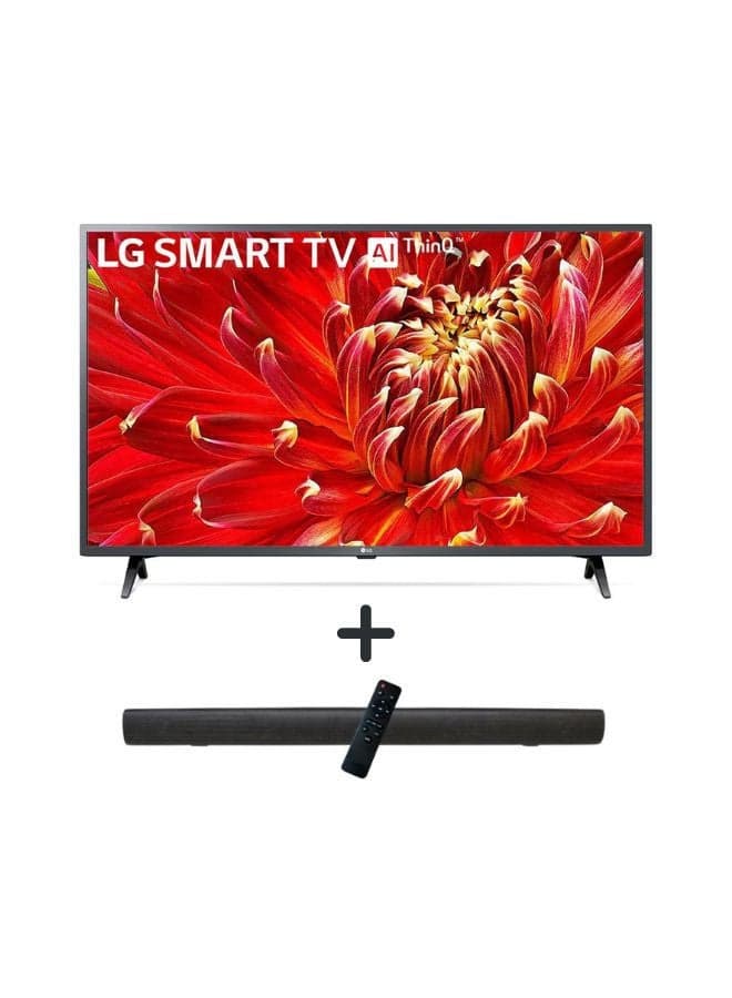 43 inch FHD Smart TV with Active HDR, Quad Core Processor, with 2.0 Channel 600 Watts Soundbar, Bluetooth, USB, FM Radio 43LM6370P+TH-N322B Black