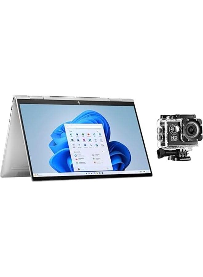 (Upgraded Version) Envy 2 In 1 Laptop With 15.6-Inch Display, Intel Core i7-1355U Processor/16GB RAM/512GB SSD/Intel Iris XE Graphics/Windows 11 With Free Sports Action Camera English Silver
