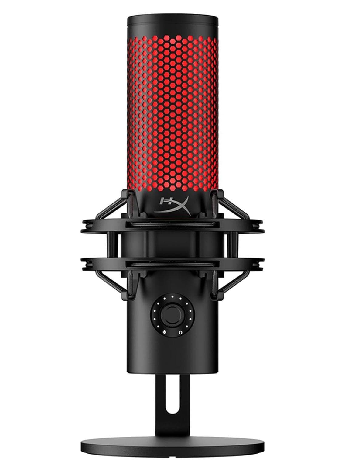 QuadCast 2 USB Microphone, Hi-Res Studio-Quality Recording, Intuitive On-Board Controls, Removable Shock Mount, Tap-to-Mute Sensor, Stunning Red Lighting, Black | 872V1AA