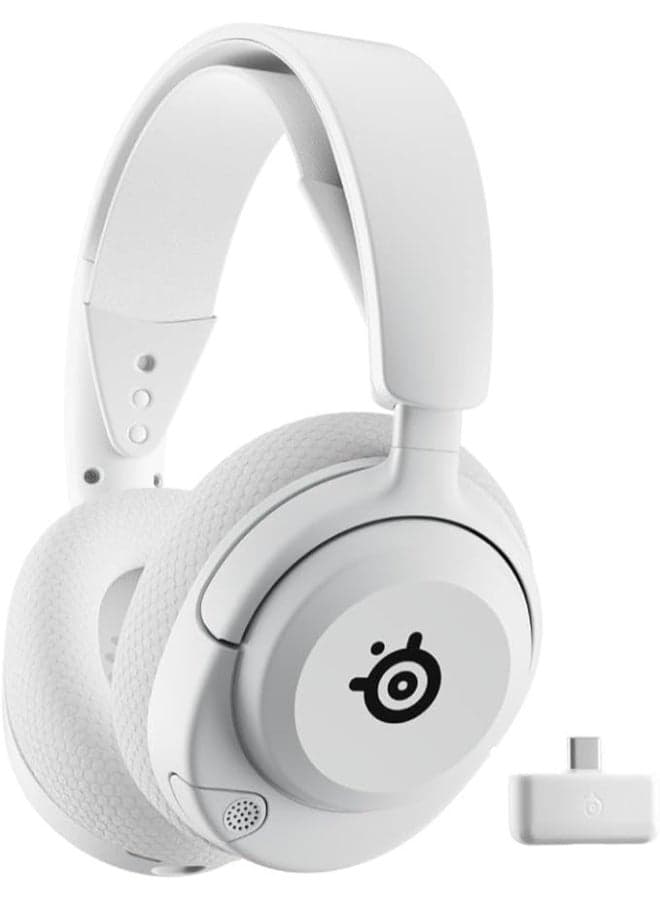 Arctis Nova 5 Wireless - Gaming Headset for PC, PS5, PS4, Switch, Mobile - White - 100+ Audio Presets - Neodymium Magnetic Drivers - 60H Battery - 2.4GHz or BT - ClearCast Gen2.X Mic