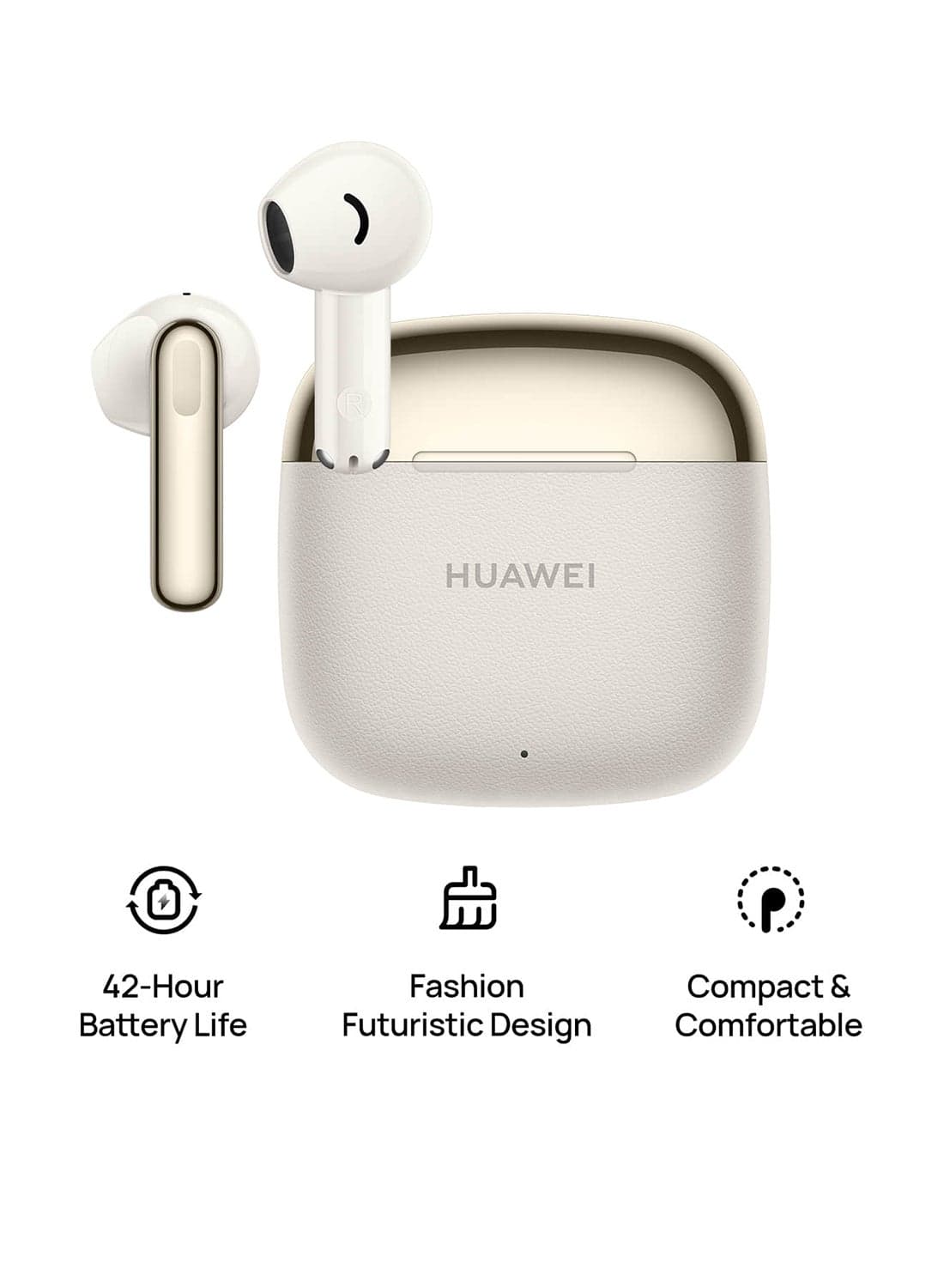 FreeBuds SE 3 Fashion Earbuds, Wireless Bluetooth 5.4 Earphone, 42-Hour Battery Life, Fine-grained Meets Futuristic, 3-Hour Listening on a 10-minute Charge, IP54, iOS & Android Beige