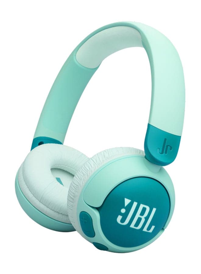 Junior 320 BT Wireless On-Ear Bluetooth Headphones with Built-in Microphone for Kids, 50 Hours Playback, Safe Sound, Low Volume, Easy Operation and Sticker Set - JBLJR320BTGRN Green