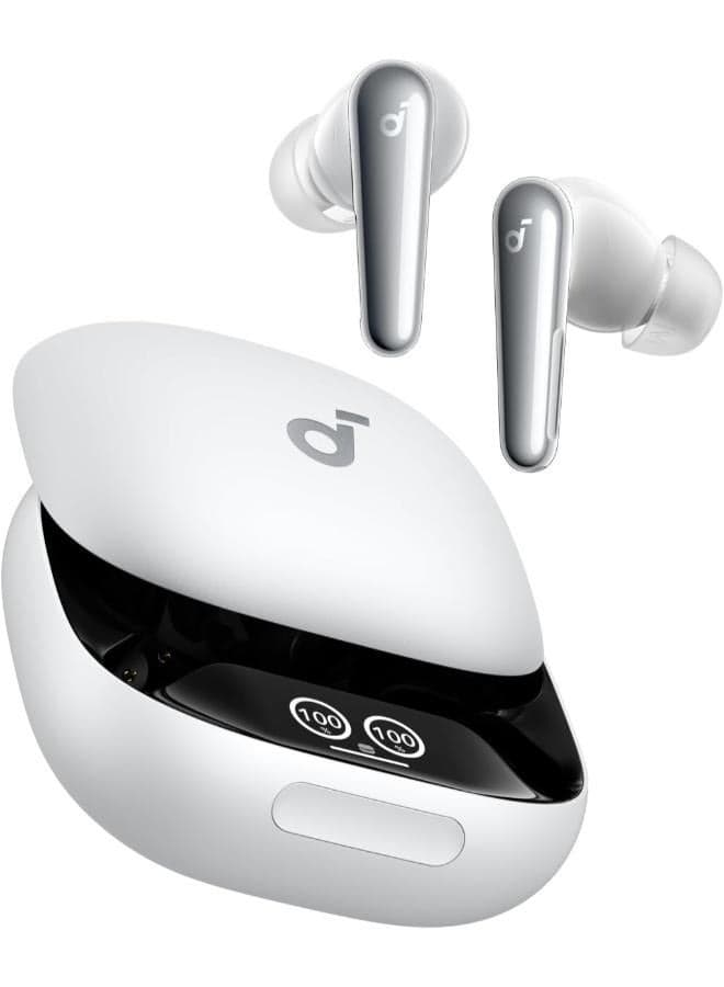 soundcore Liberty 4 Pro by Anker, Noise Cancelling Wireless Earbuds, 7-Sensor and Real-Time Adaptive Noise Cancelling, 2× Faster Charging, Studio-Level Hi-Fi Music, Clear Calls with 6 Mics and AI White