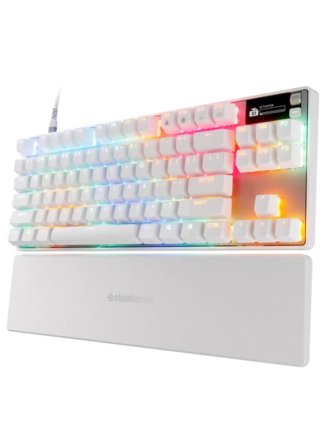 SteelSeries Apex Pro TKL Gen 3 Mechanical Gaming Keyboard, OmniPoint 3.0 Adjustable HyperMagnetic Switches, Double Shot PBT Keycaps, US English Layout, Wired Connectivity, White | 64898