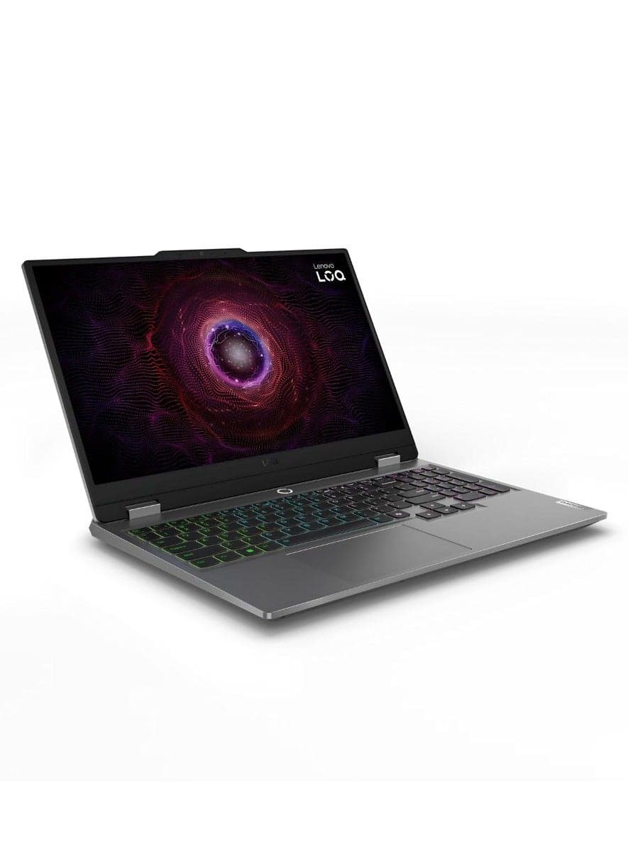LOQ 15ARP9 Gaming Laptop With 15.6-Inch FHD Display, LA1 AI Chi AMD Ryzen 5 7235HS Processor/12GB DDR5 RAM/512GB SSD/6GB NVDIA RTX 3050 Graphics Card/Windows 11 English/Arabic Luna Grey