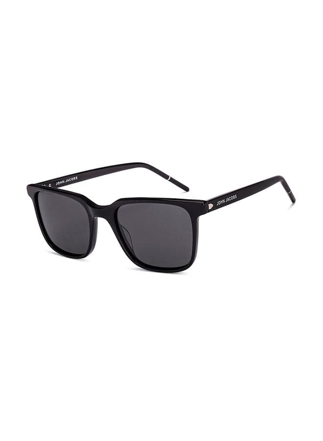 John Jacobs | Black - Grey | Full Rim Square Stylish & Premium UV Protected Sunglasses | JJ Acetate | Polarized and 100% UV Protected | Men & Women | Extra Wide | JJ S17342