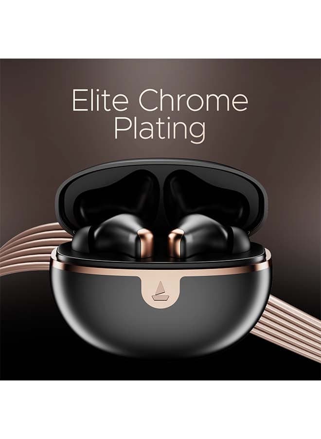 Airdopes 161 ANC ELITE TWS Earbuds with 32dB Active Noise Cancellation, 50hrs Playback, 50ms Low Latency BEAST™ Mode, 4 Mics with ENx™, Dual EQs, IWP™, ASAP™ Charge, BT v5.3 And IPX5 Resistance - Black
